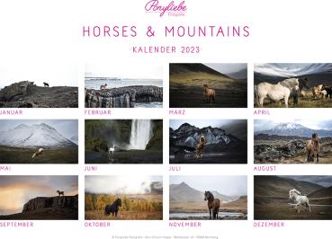 Isländer Wandkalender Horses & Mountains 2023